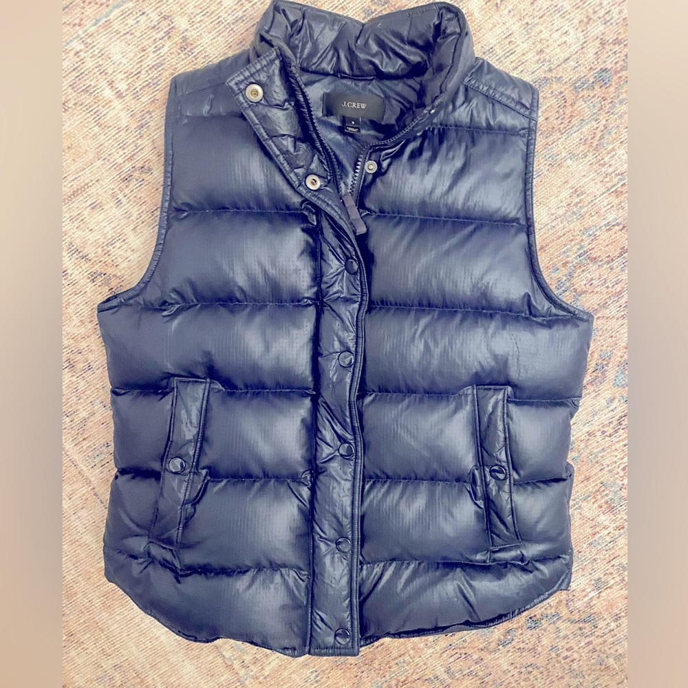 J. Crew Shiny Puffer Down Vest Sz S